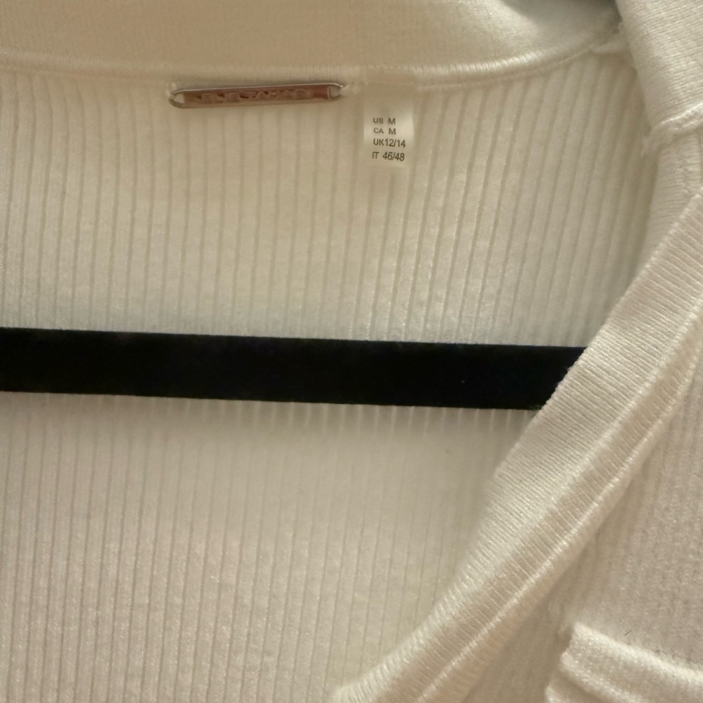 White Ribbed Button-Up Cardigan - Picture 3 of 4